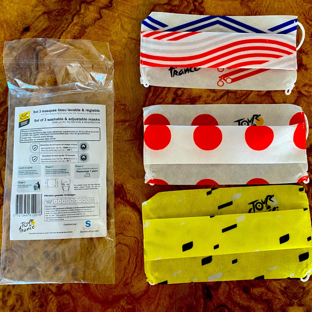 Tour de France face mask kit - set of 3 masks
